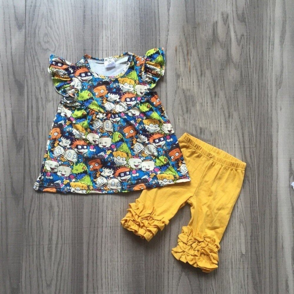 Boutique Rugrats Tunic Dress Capri Leggings Girls Outfit Set